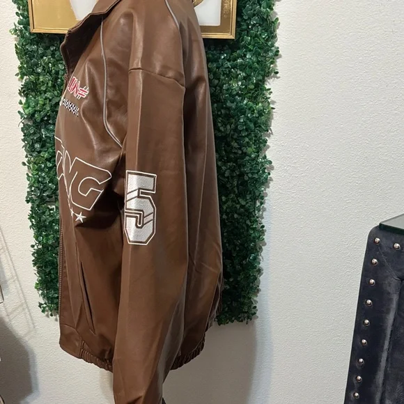 Brown Racing Jacket - Picture 3 of 4
